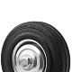 Промышленное колесо без крепления, диаметр 125мм, черная резина, роликовый подшипник - C 54